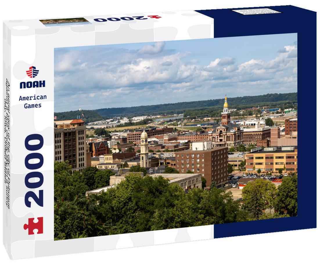 Noah Jigsaw Puzzle An aerial view of the city of Dubuque against a blue cloudy sky on a sunny day, Iowa, United States 2000 pieces