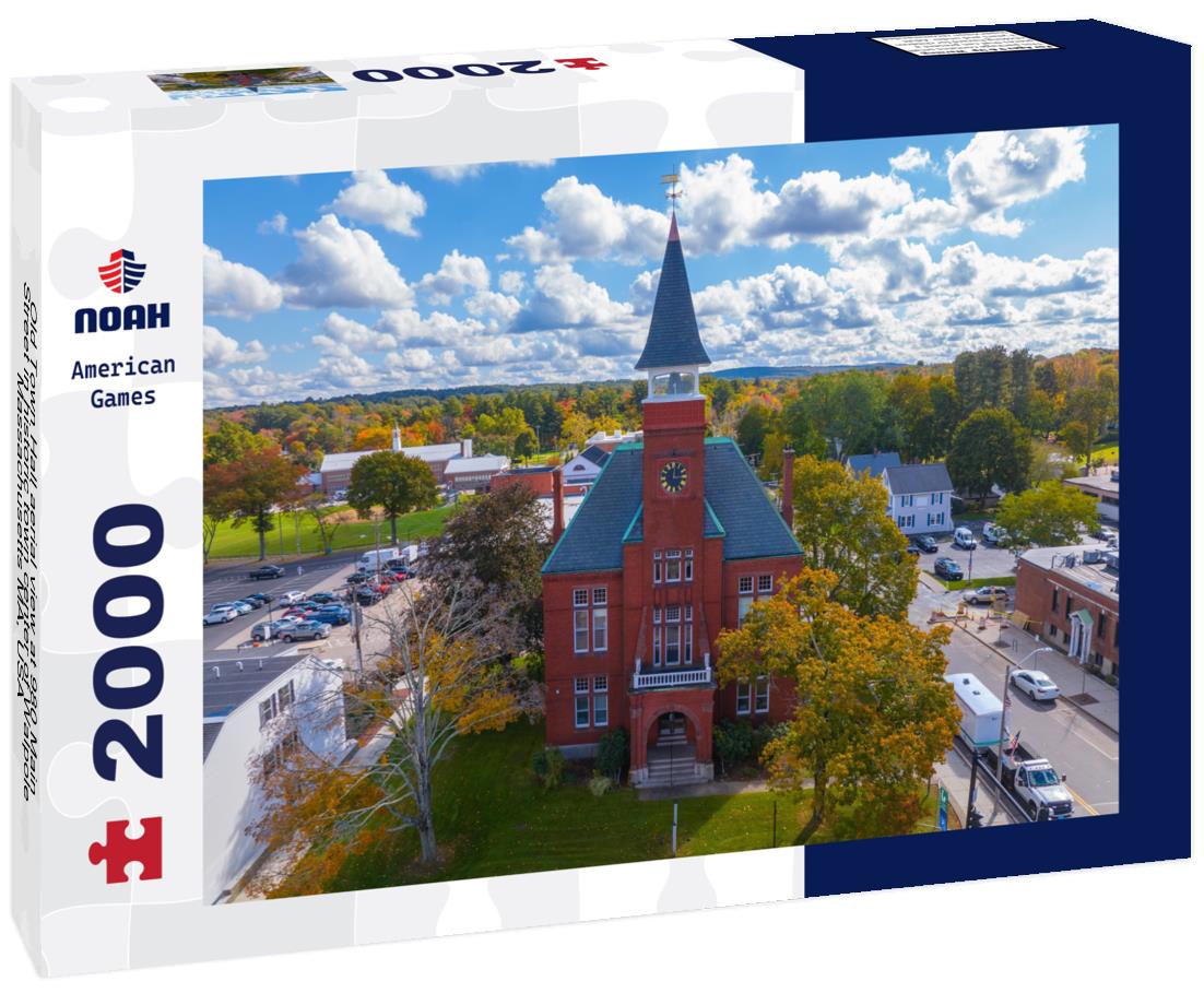 Noah Jigsaw Puzzle Old Town Hall aerial view at 980 Main Street in historic town center of Walpole, Massachusetts MA, USA 2000 pieces