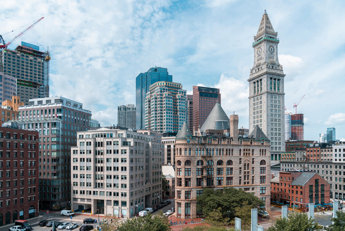 Noah Jigsaw Puzzle Panoramic picturesque financial downtown city view of Boston from Harbour area at day time, Massachusetts 2000 pieces