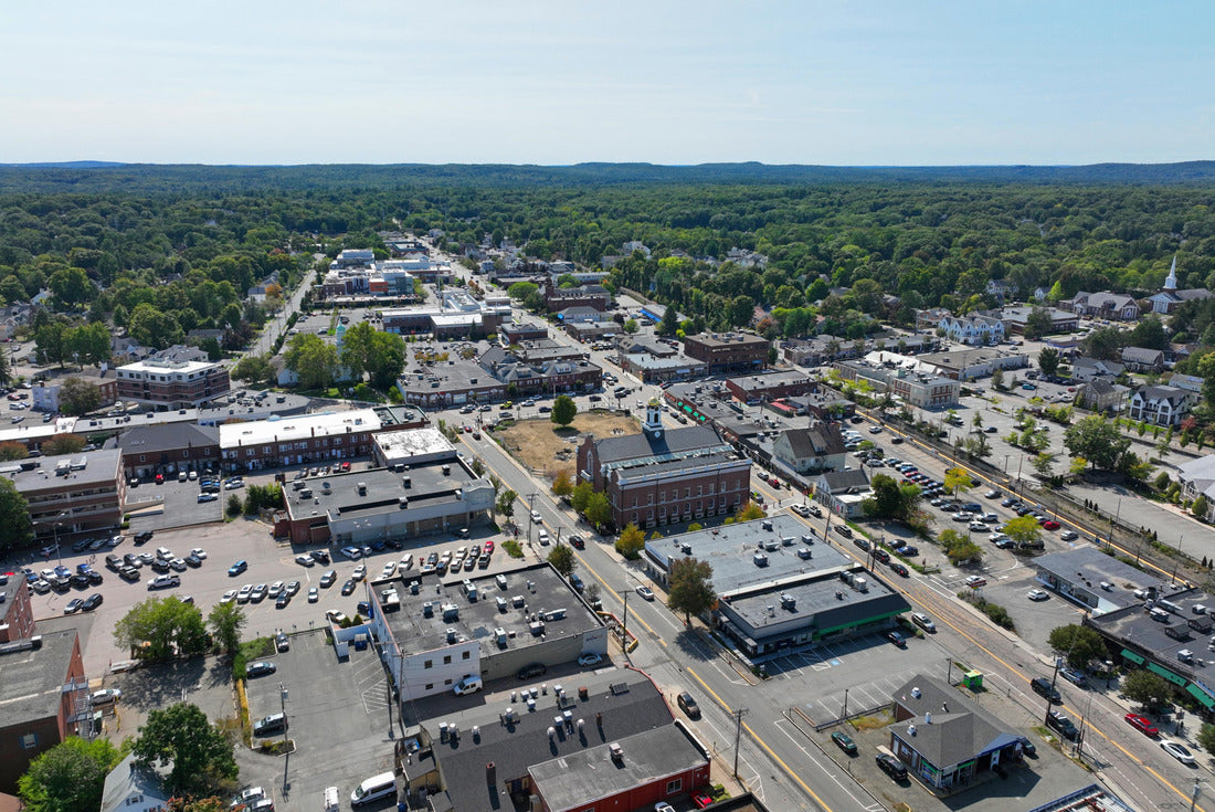 Noah Jigsaw Puzzle Needham Town Hall aerial view at 1471 Highland Avenue in historic town center of Needham, Massachusetts MA 2000 pieces