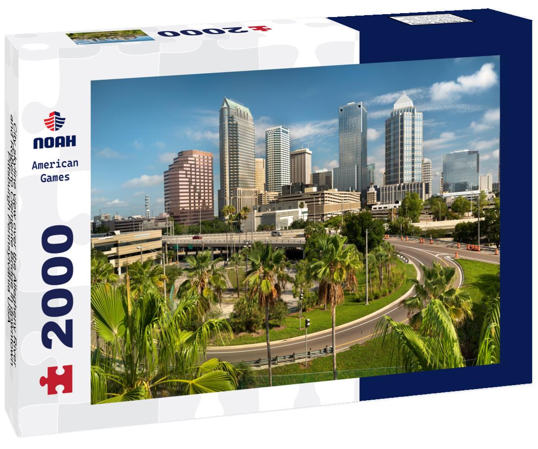 City skyline view over the Allegheny River and Roberto Clemente Bridge in downtown Pittsburgh Pennsylvania USA 2000pc Puzzle
