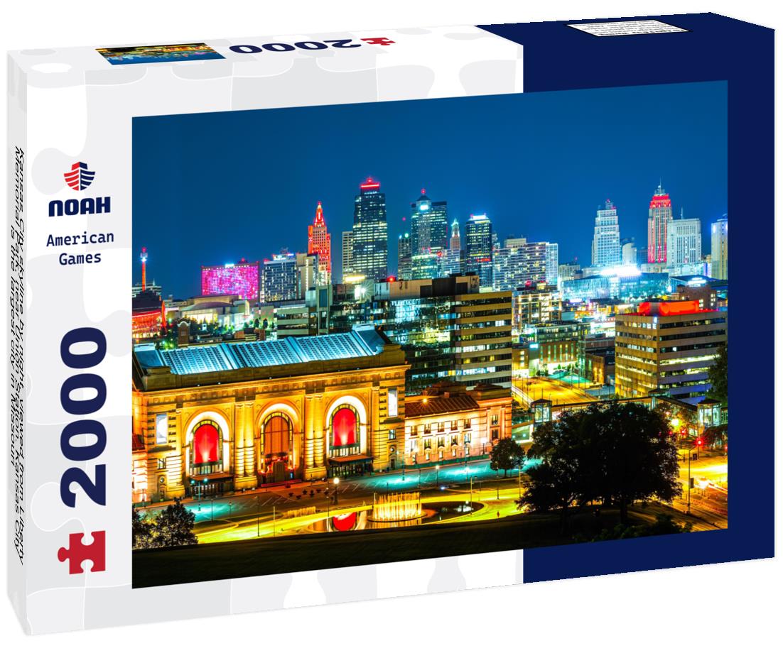 Noah Jigsaw Puzzle Kansas City skyline by night, viewed from Liberty Memorial Park, near Union Station. Kansas City is the largest city in Missouri 2000 pieces