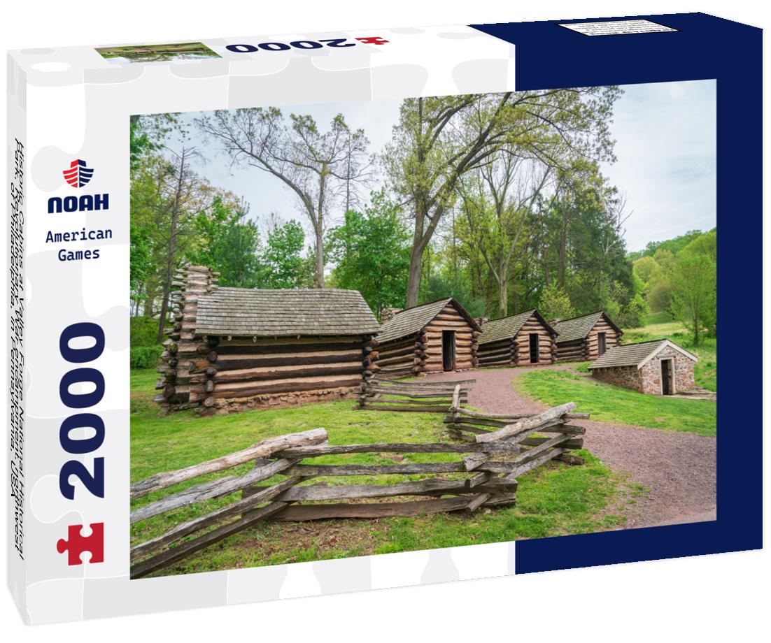 Noah Jigsaw Puzzle Historic Cabins at Valley Forge National Historical Park, Revolutionary War encampment, northwest of Philadelphia, in Pennsylvania, USA 2000 pieces