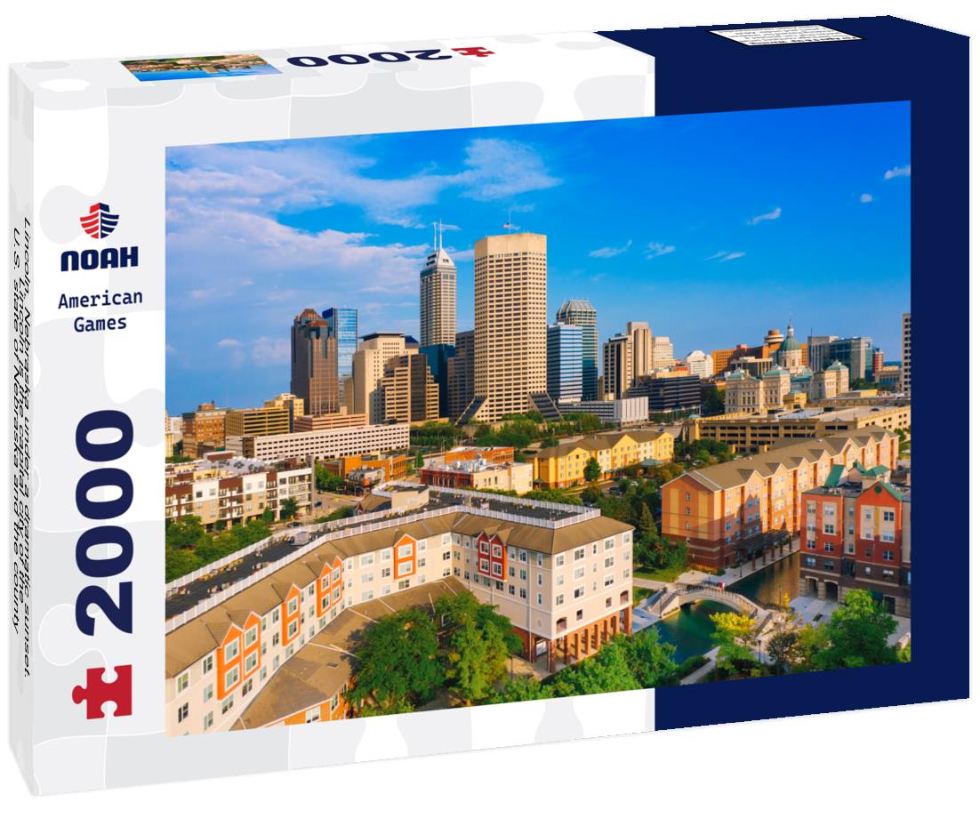 Noah Jigsaw Puzzle Lincoln, Nebraska under a dramatic sunset. Lincoln is the capital city of the U.S. state of Nebraska and the county seat of Lancaster County 2000 pieces