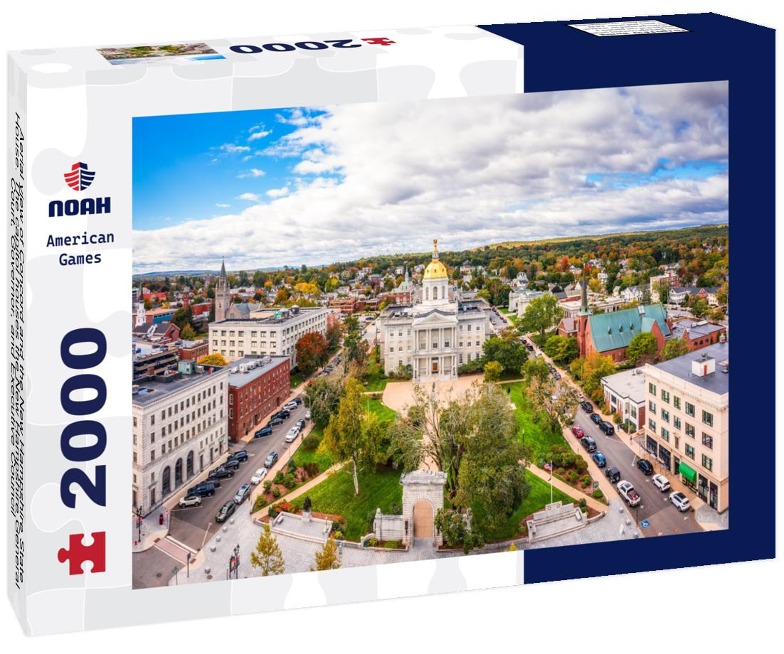 Noah Jigsaw Puzzle Aerial view of Concord and the New Hampshire State House. The capitol houses the New Hampshire General Court, Governor, and Executive Council 2000 pieces