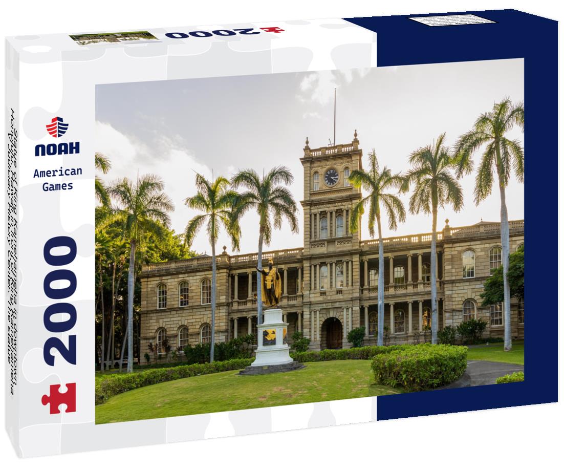 Noah Jigsaw Puzzle Statue of King Kamehameha in downtown Honolulu, Hawaii in front of King Kamehameha V Judiciary History Center. The statue had its origins in 1878 2000 pieces