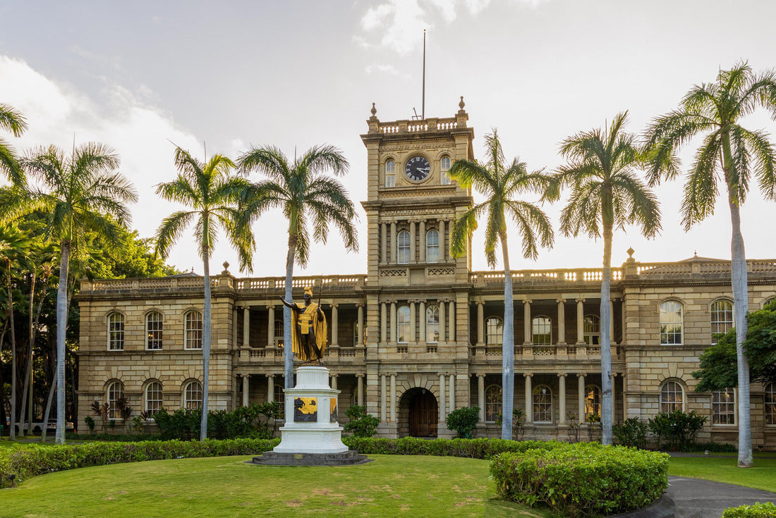 Noah Jigsaw Puzzle Statue of King Kamehameha in downtown Honolulu, Hawaii in front of King Kamehameha V Judiciary History Center. The statue had its origins in 1878 2000 pieces