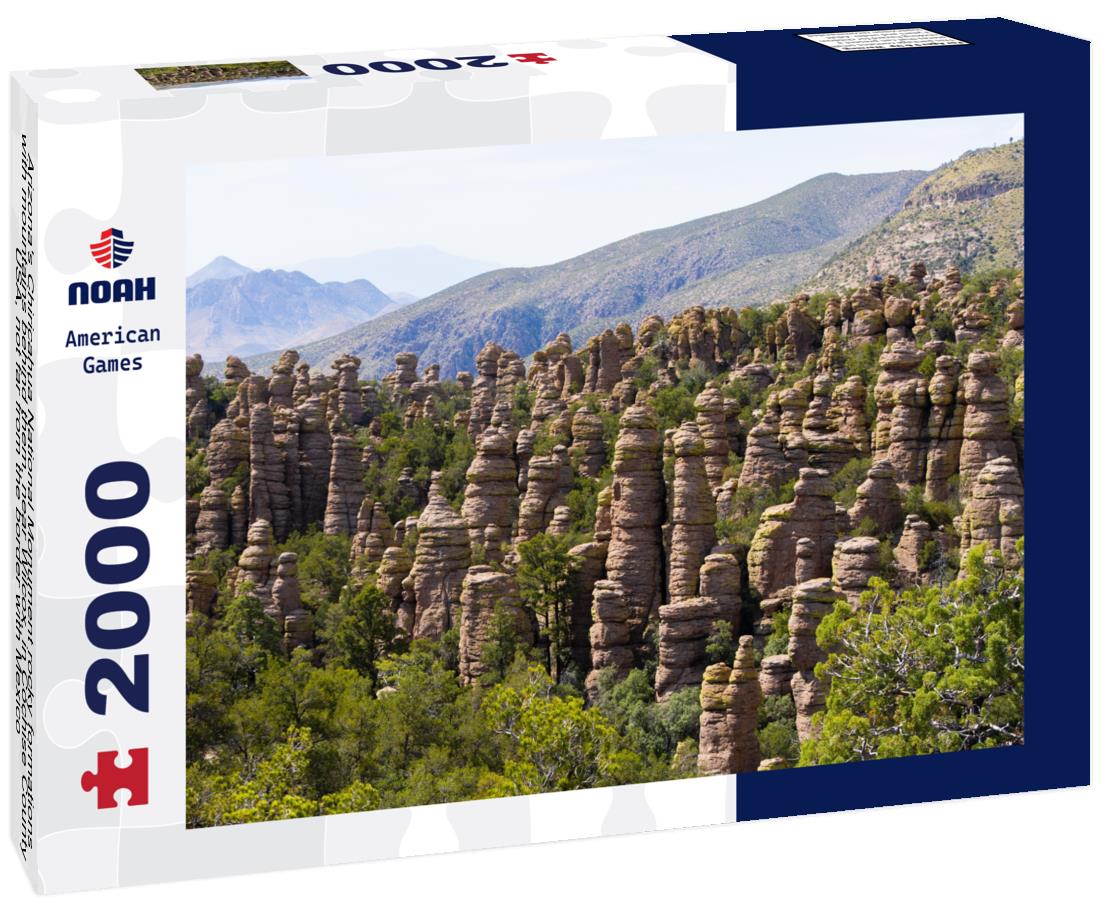 Noah Jigsaw Puzzle Arizona's Chiricahua National Monument rocky formations with mountains behind them, near Wilcox, in Cochise County, USA, not far from the border with Mexico 2000 pieces
