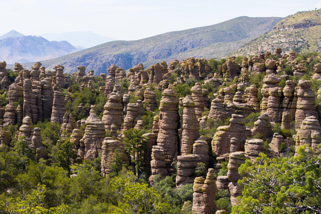 Noah Jigsaw Puzzle Arizona's Chiricahua National Monument rocky formations with mountains behind them, near Wilcox, in Cochise County, USA, not far from the border with Mexico 2000 pieces
