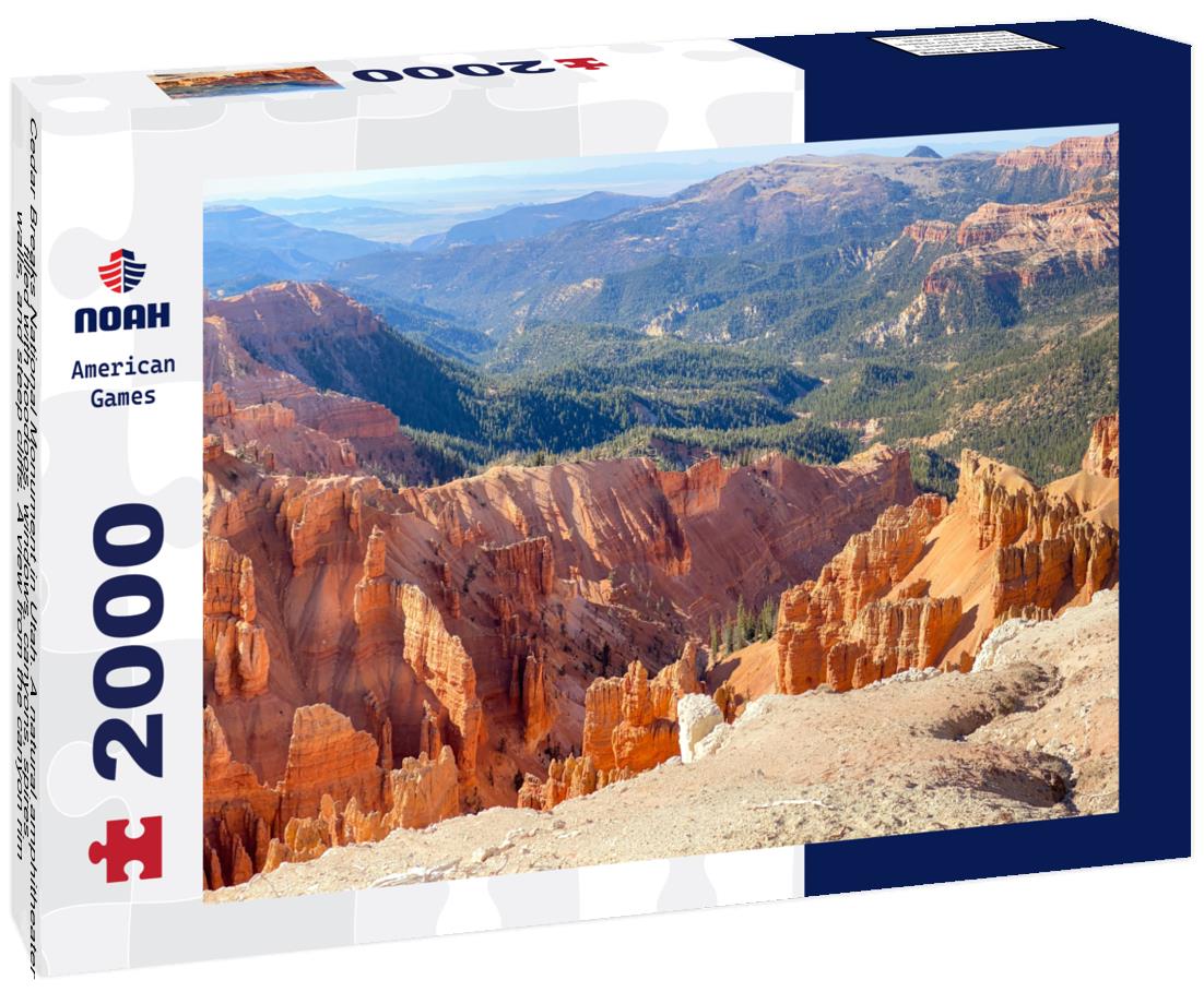 Noah Jigsaw Puzzle Cedar Breaks National Monument in Utah. A natural amphitheater filled with hoodoos, windows, canyons, spires, walls, and steep cliffs. A view from the canyon rim 2000 pieces