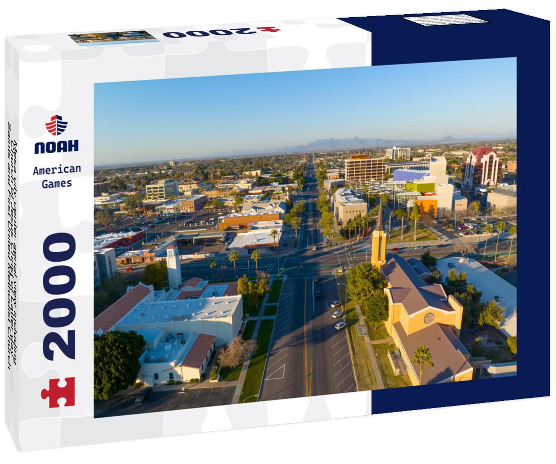 Noah Jigsaw Puzzle Mesa city center aerial view including Church of Jesus Christ of Latter day Saints and First United Methodist Church, Mesa, Arizona AZ, USA 2000 pieces
