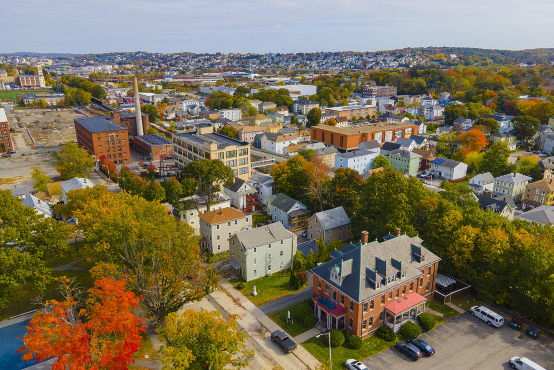 Noah Jigsaw Puzzle Aerial view of historic downtown Worcester with fall foliage in city of Worcester, Massachusetts MA, USA 2000 pieces
