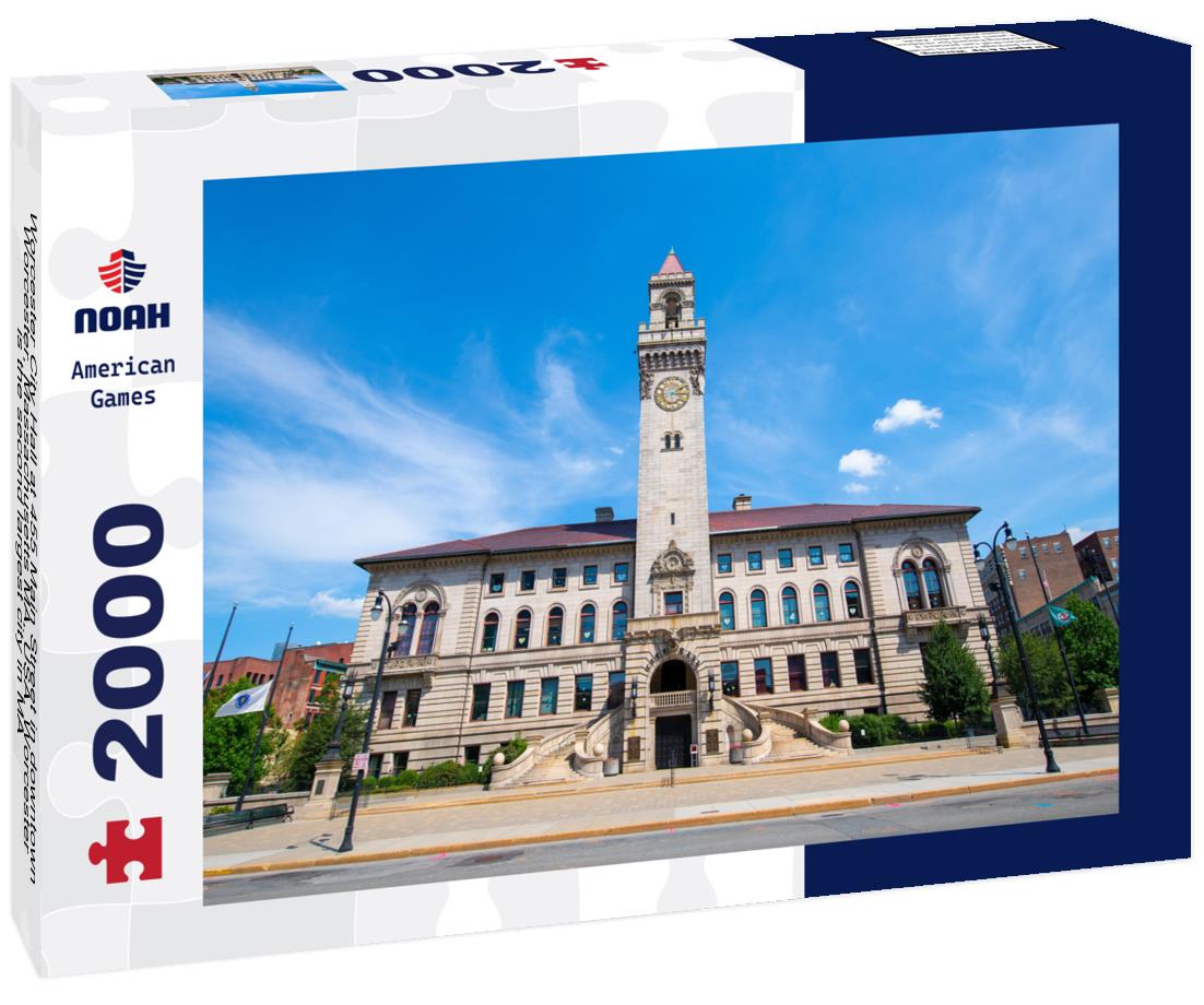 Noah Jigsaw Puzzle Worcester City Hall at 455 Main Street in downtown Worcester, Massachusetts MA, USA. Worcester is the second largest city in MA 2000 pieces