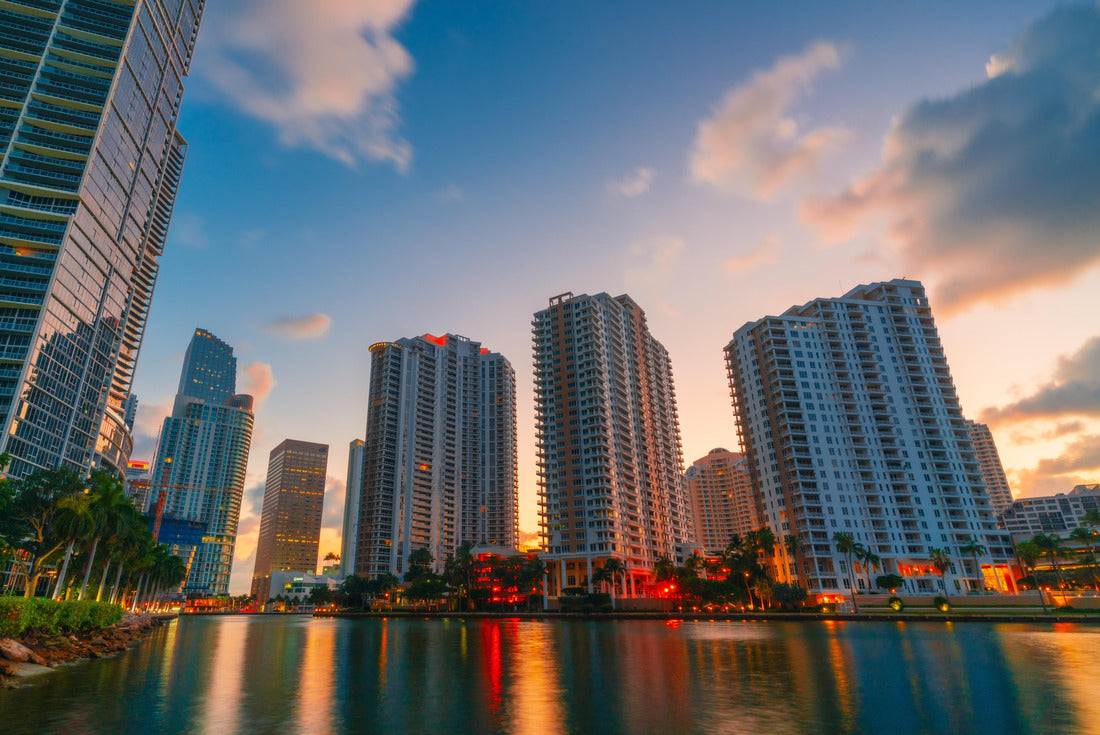 Miami Florida Brickell key skyline at sunrise 2000pc Puzzle