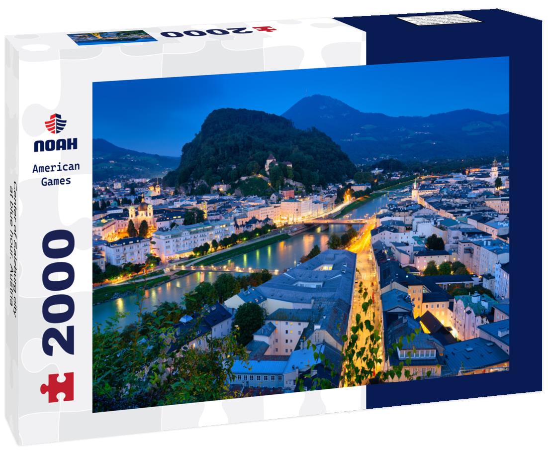 Center of Salzburg city at blue hour. Austria 2000pc Puzzle