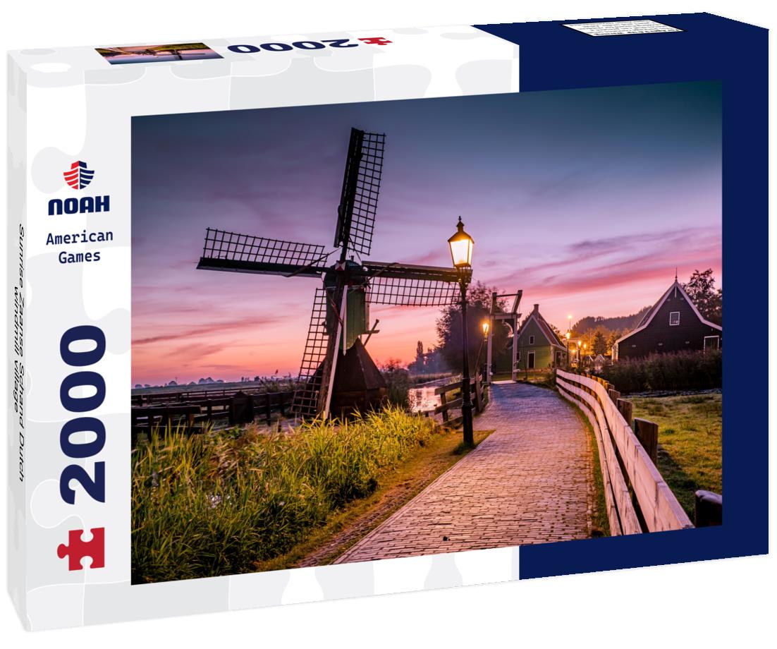Sunrise Zaanse Schand Dutch windmill village 2000pc Puzzle