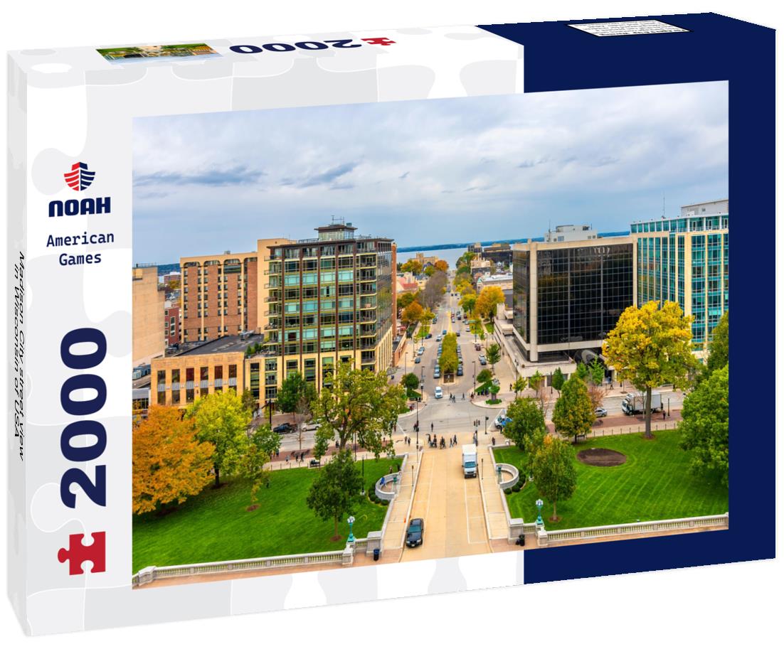 Madison City street view in Wisconsin of USA 2000pc Puzzle