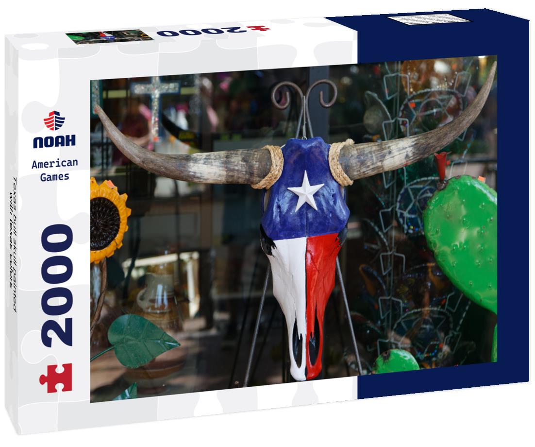 Texas bull skull painted with texas colors 2000pc Puzzle