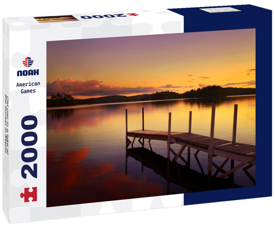 Old pier in a lake at the sunset in Maine 2000pc Puzzle