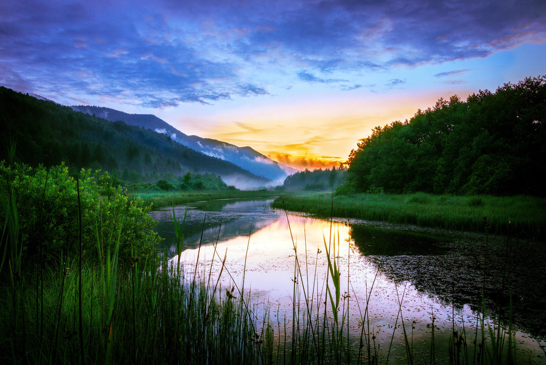 Sunset over the Ribnica river in Slovenia 2000pc Puzzle