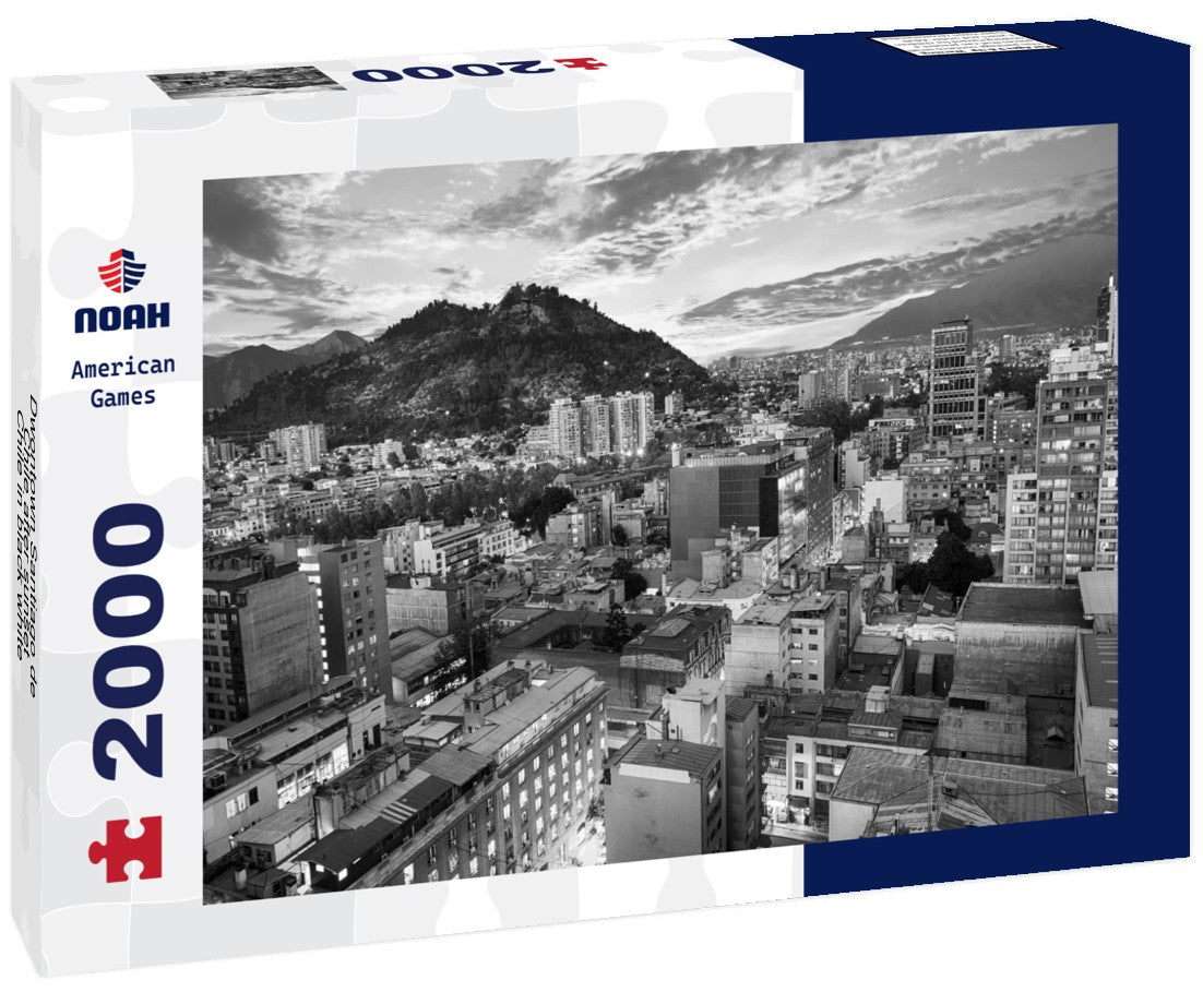 Dwontown Santiago de Chile after sunset, Chile 2000pc PuzzleBlack and White