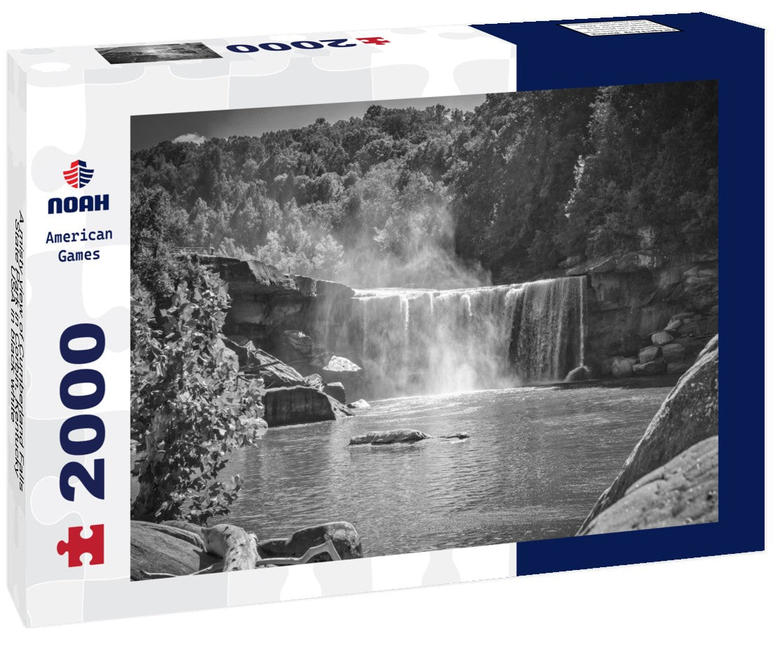 A misty view of Cumberland Falls State Park in Corbin, Kentucky, USA 2000pc PuzzleBlack and White