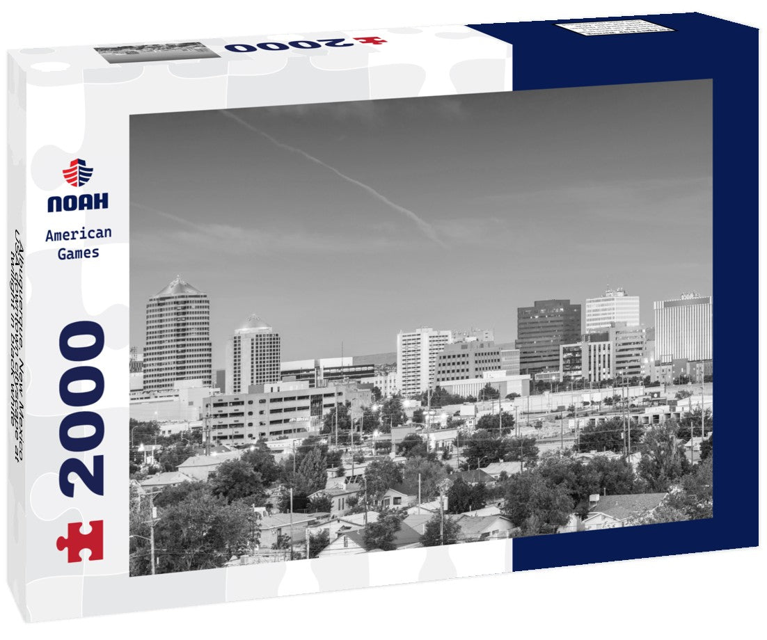 Albuquerque, New Mexico, USA downtown cityscape at twilight 2000pc PuzzleBlack and White