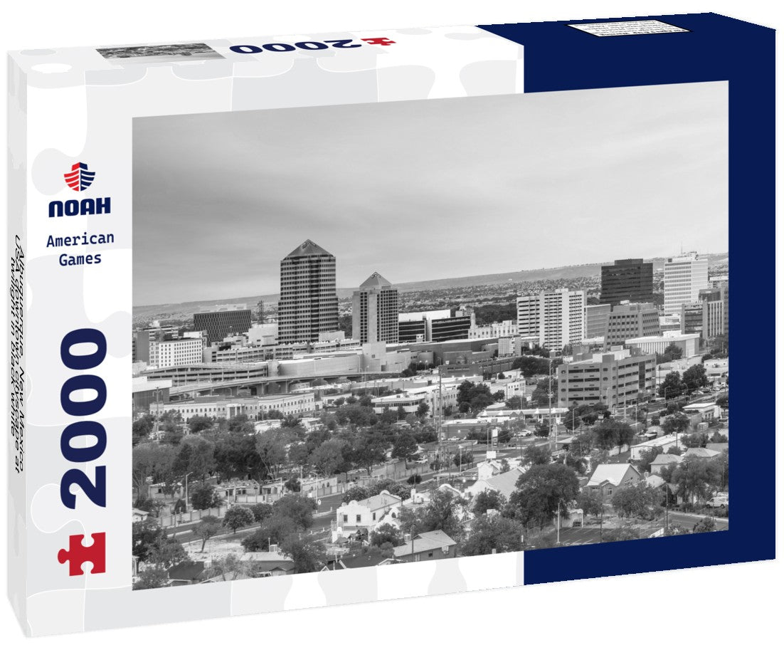 Albuquerque, New Mexico, USA downtown cityscape at twilight 2000pc PuzzleBlack and White