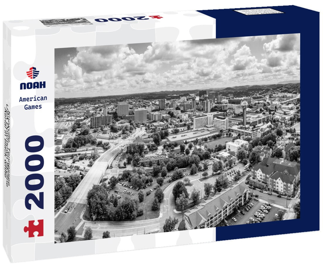 Knoxville, Tennessee, USA Downtown Skyline Aerial 2000pc PuzzleBlack and White