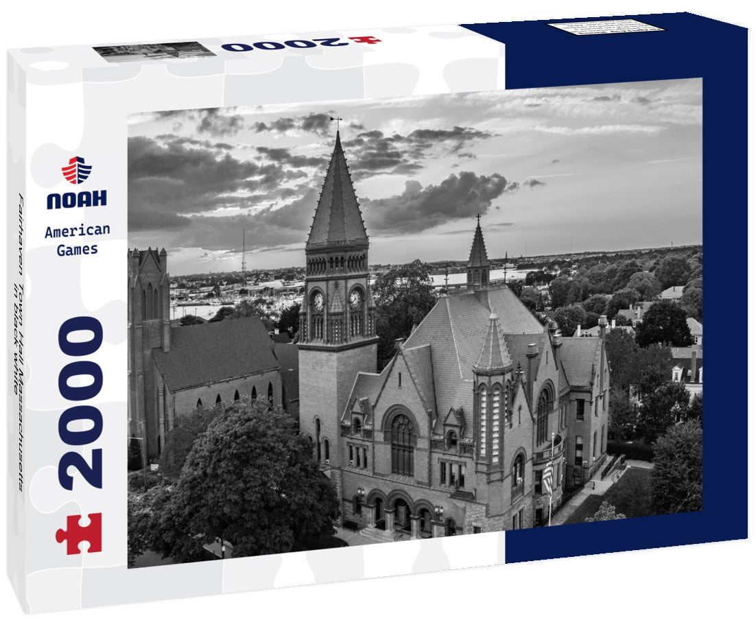 Fairhaven Town Hall Massachusetts 2000pc PuzzleBlack and White