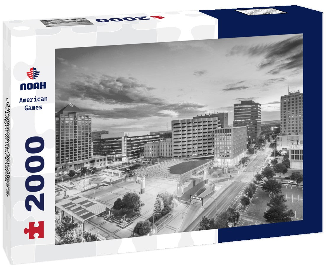 Albuquerque, New Mexico, USA downtown cityscape at twilight 2000pc PuzzleBlack and White