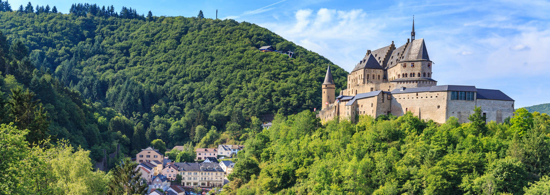 Vianden Castle and a small valley, Luxembourg, 1000pc Panoramic Puzzle