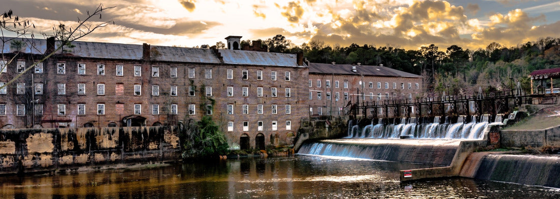 Noah Jigsaw Puzzle Continental Gin Company with waterfall, Prattville, Panorama Panorama 1000 Pieces