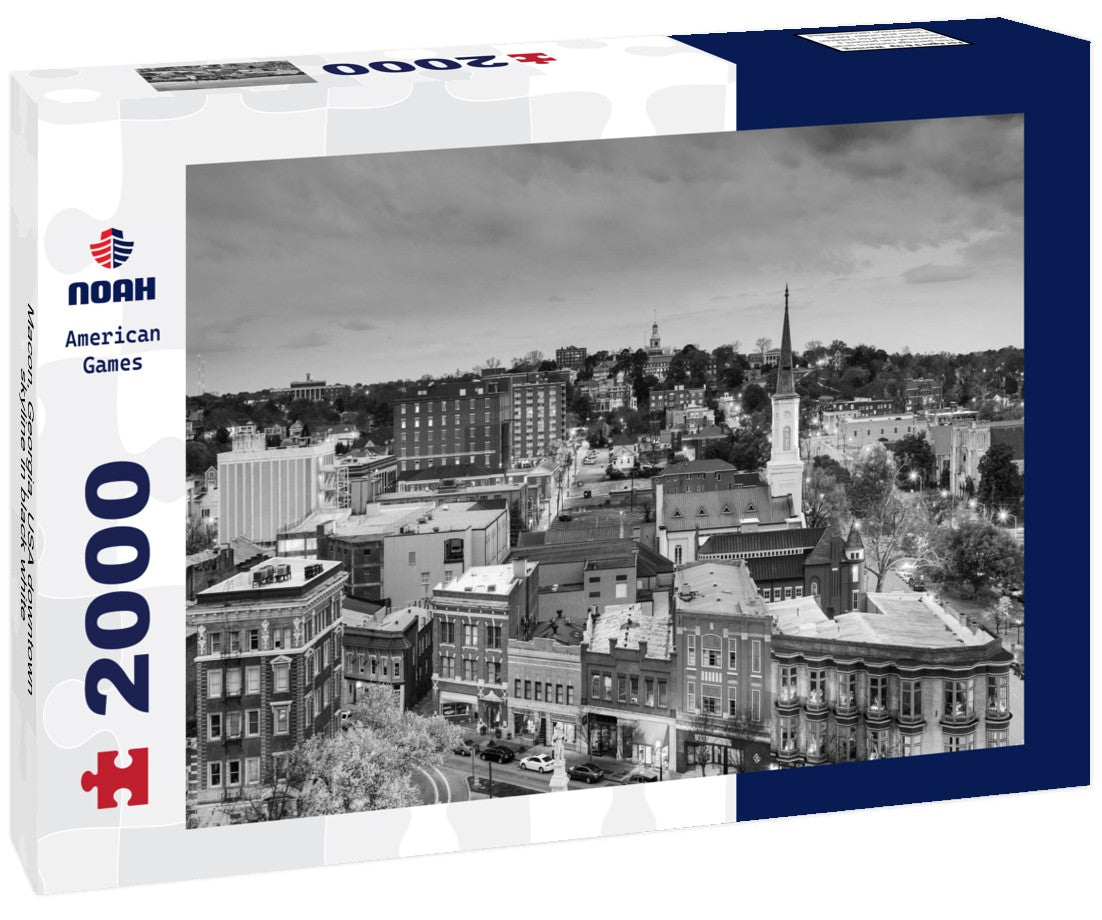 Macon, Georgia, USA downtown skyline 2000pc PuzzleBlack and White