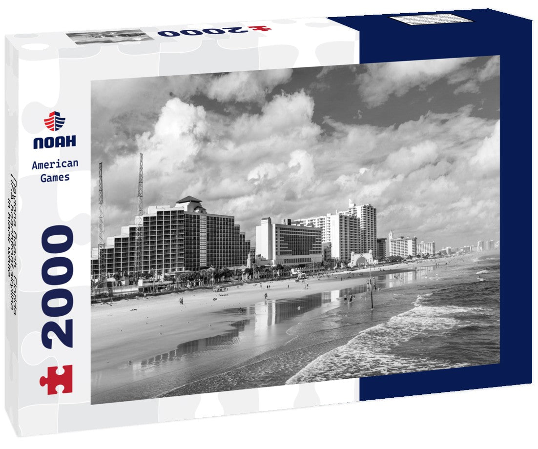 Daytona Beach, Florida, USA beachfront skyline 2000pc PuzzleBlack and White