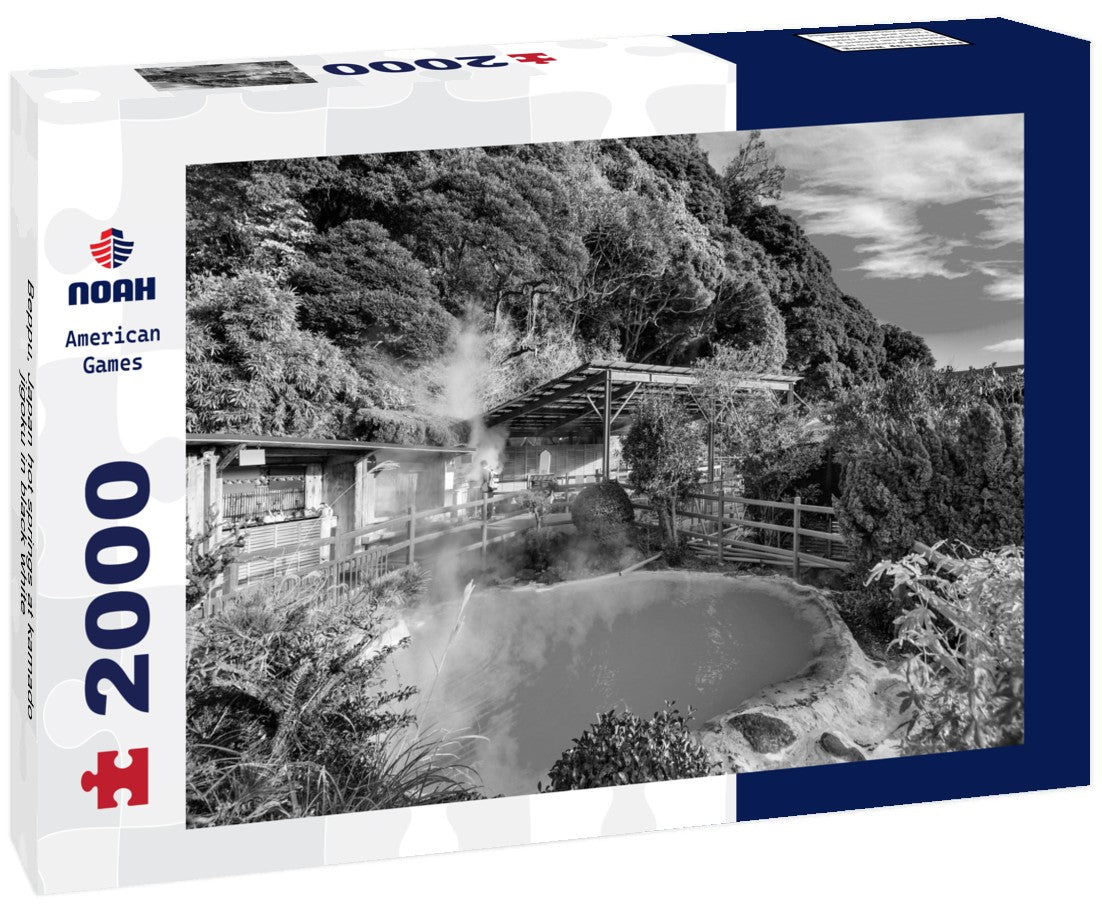Beppu, Japan hot springs at kamado jigoku 2000pc PuzzleBlack and White