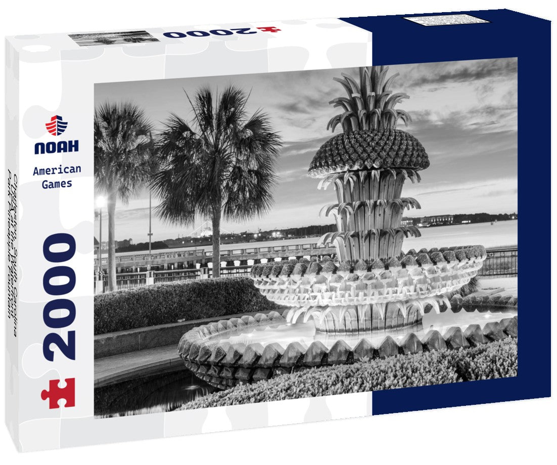 Charleston, South Carolina, USA at the Waterfront Park Pineapple Fountain 2000pc PuzzleBlack and White