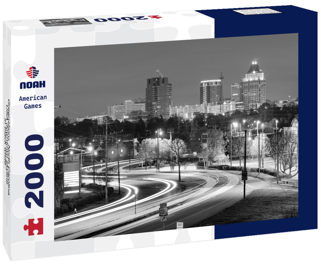 Greensboro, North Carolina, USA downtown skyline 2000pc PuzzleBlack and White