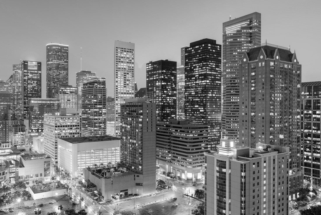Houston, Texas, USA downtown skyline 2000pc PuzzleBlack and White