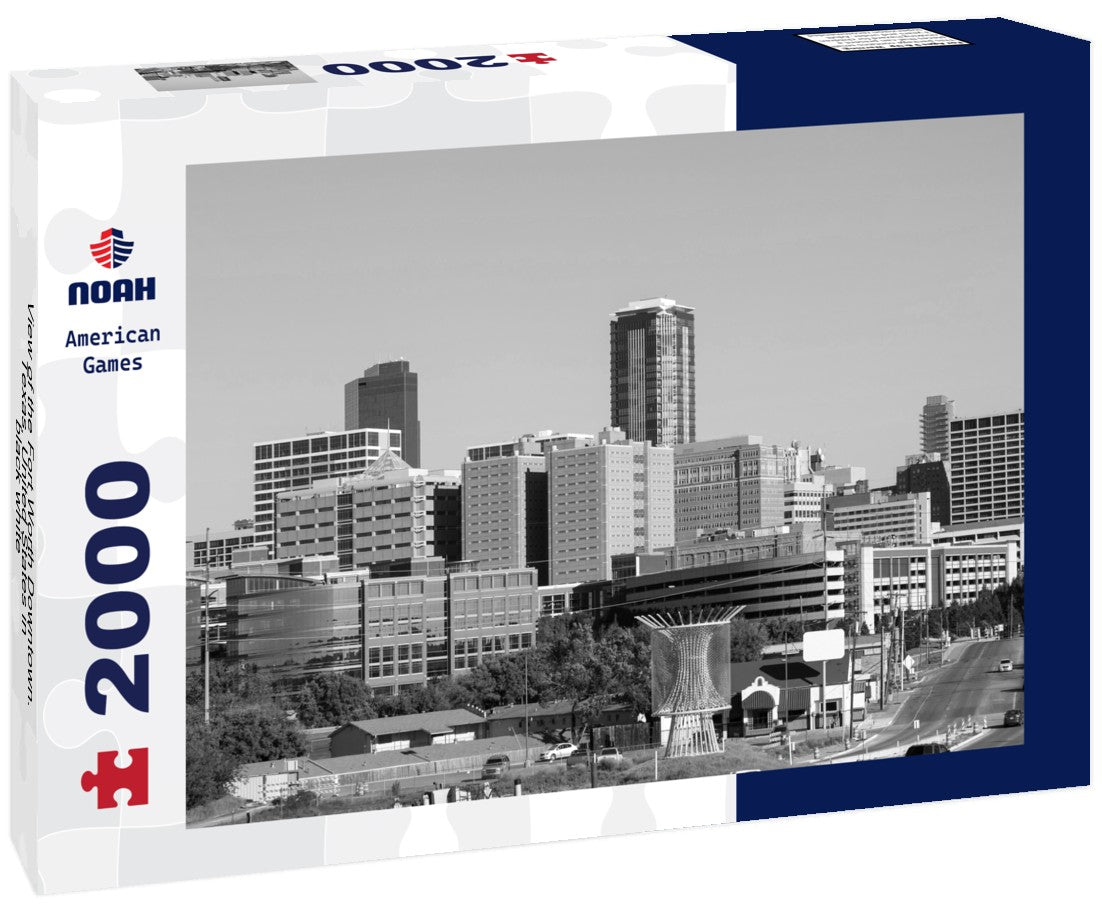 the Fort Worth Downtown. Texas, United States 2000pc PuzzleBlack and White