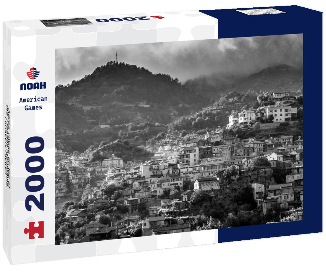 Agros village on top of the Troodos Mountains. Limassol District, Cyprus 2000pc PuzzleBlack and White
