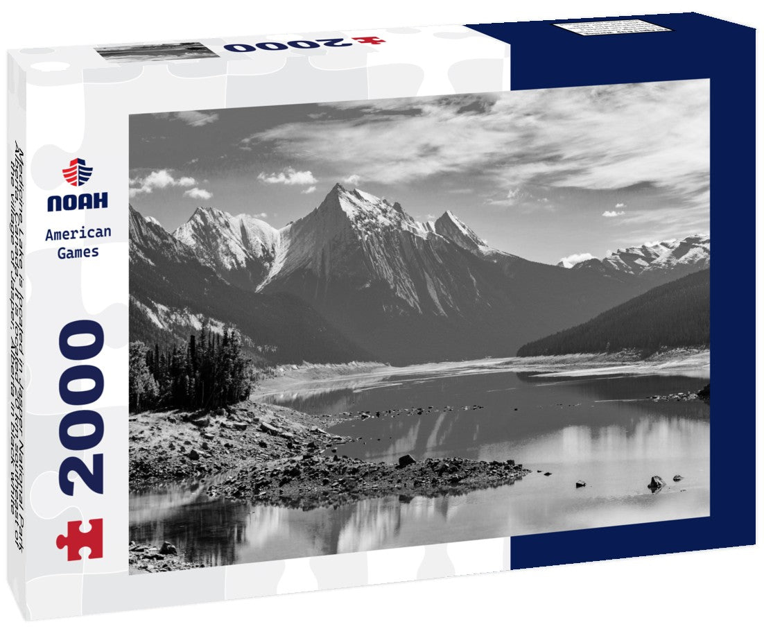Medicine Lake is located in Jasper National Park, Alberta, Canada. It is located 20 km southeast of the village of Jasper, Alberta 2000pc PuzzleBlack and White