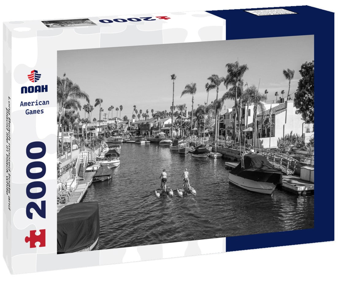 Long Beach moored boats and placid life 2000pc PuzzleBlack and White