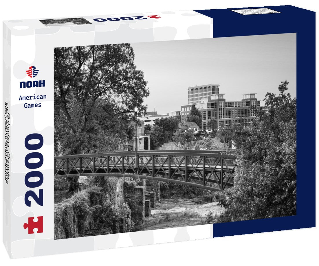 Columbus, Georgia, USA Downtown Skyline and park 2000pc PuzzleBlack and White