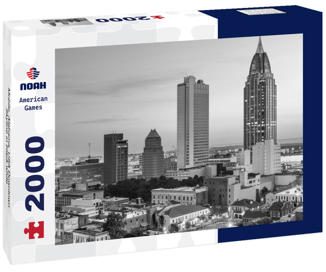 Mobile, Alabama, USA Downtown Skyline 2000pc PuzzleBlack and White