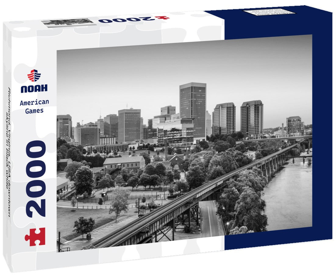 Richmond, Virginia, USA downtown skyline 2000pc PuzzleBlack and White