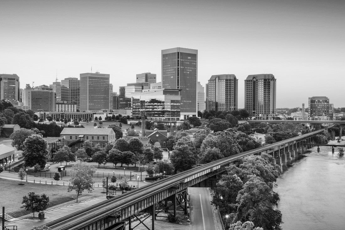 Richmond, Virginia, USA downtown skyline 2000pc PuzzleBlack and White
