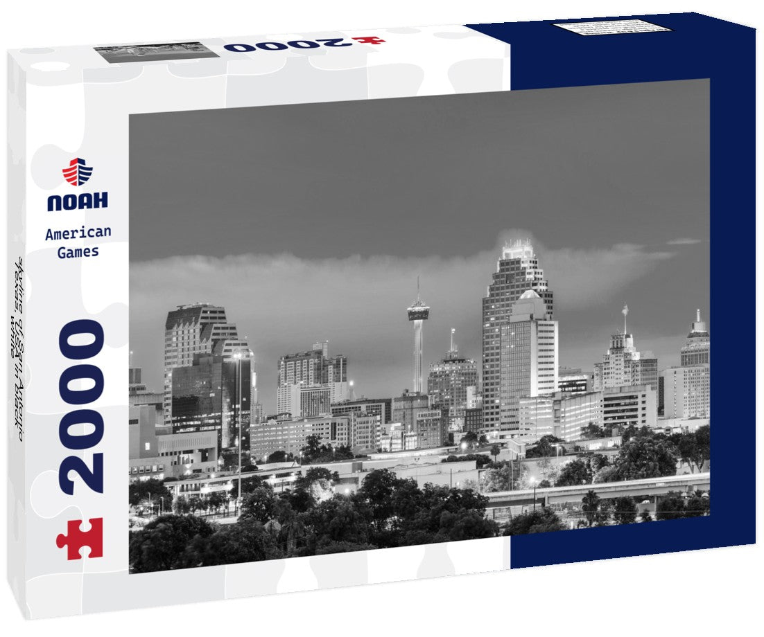 skyline of San Antonio, Texas, USA 2000pc PuzzleBlack and White