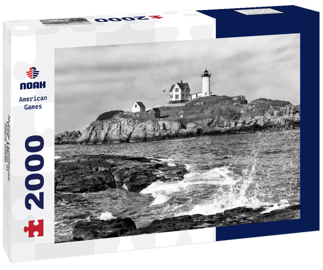 Nubble Lighthouse, York, Maine 2000pc PuzzleBlack and White