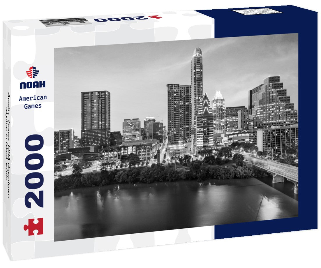 Austin, Texas, USA downtown skyline 2000pc PuzzleBlack and White